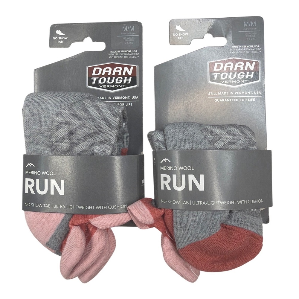 2 Pack Darn Tough Women's Run No Show Tab Ultra-Lightweight Running Socks Medium